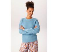 Strickpullover ANISTON CASUAL, Damen, Gr. 40, blau, Strick, Obermaterial: 100% Baumwolle, unifarben, oversize hüftlang, Rundhals, Rippstrickbündchen, Pullover Strickpullover, in trendiger Farbpalette 