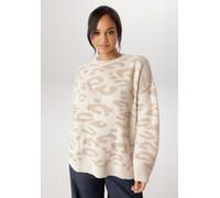 Strickpullover ANISTON PLUS, Damen, Gr. 48, beige, Strick, Obermaterial: 100% Polyacryl, Antik-Look, figurumspielend Po-bedeckend, Rundhals, Bündchen, Pullover Strickpullover, im Animal Dessin - NEUE 