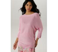 Strickpullover ANISTON SELECTED, Damen, Gr. 38, rosa, Feinstrick, Obermaterial: 92% Viskose, 8% Elasthan, unifarben, lässig geschnitten hüftbedeckend, U-Boot-Ausschnitt, Rippstrickbündchen, Pullover S