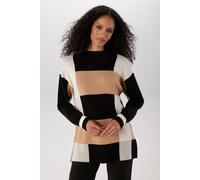 Strickpullover ANISTON SELECTED, Damen, Gr. 48, bunt (sanftes weiß beige schwarz), Strick, Obermaterial: 50% Viskose (Birla™ Livaeco), 28% Polyester, 22% Polyamid, Jacquardmuster, lässig geschnitten h