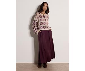 Strickpullover APRICOT "Häkelpullover", Damen, Gr. S (36), rosa (mauve), gehäkelt, , Modisch, relaxed fit kurz, Rundhals, Gerade, Pullover Strickpullover, mit quadratischem Muster (66356455-S) mauve