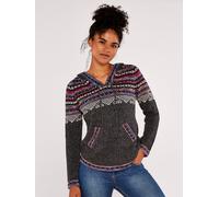 Strickpullover APRICOT "Norweger-Strick", Damen, Gr. XS (34), charcoal, Casual, Pullover Strickpullover, mit Taschen (29706322-34) charcoal