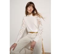 Strickpullover APRICOT "Pullover", Damen, Gr. M (38), beige (creme), Strick, Obermaterial: 50% Viskose CV. 30% Nylon NY. 20% Polyacryl PAN., uni, Gerippt, Pullover Strickpullover, aus Spitze (38874504