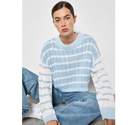 Strickpullover APRICOT "Pullover", Damen, Gr. M (38), blau (himmelblau), Strick, Obermaterial: 54% Polyacryl PAN. 46% Baumwolle CO., gestreift, kurz, Gerippt, Pullover Strickpullover, mit Zopfmuster u