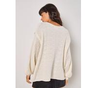 Strickpullover APRICOT "Strickmixpullover", Damen, Gr. L (40), weiß, Obermaterial: 75% Polyester PES. 13% Polyacryl PAN. 10% sonstige Fasern AF. 2% Nylon NY., unifarben, Pullover Strickpullover, mit B