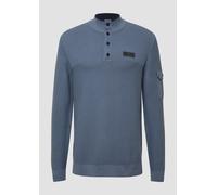 s.Oliver Strickpullover aus Baumwolle mit Troyer-Kragen und Strukturmix