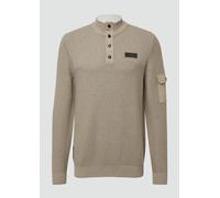 Strickpullover aus Baumwolle mit Troyer-Kragen und Strukturmix M Beige 2169511.80W0.M