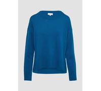 Strickpullover aus Kaschmirmix mit seitlichen Schlitzen 32 blau 2163615.5659.32