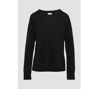 Strickpullover aus Kaschmirmix mit seitlichen Schlitzen 38 schwarz 2163615.9999.38