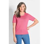 Strickpullover GOLDNER "Strickpullover", Damen, Gr. 40, pink, Obermaterial: 100% Schurwolle WV., Basic, normal, Rippe, Pullover Strickpullover, Rippenbündchen (43522706-40) pink