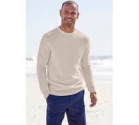 Strickpullover AUTHENTIC LE JOGGER, Damen, Gr. XL (56/58), beige (creme), Strick, Obermaterial: 100% Baumwolle, unifarben, regular fit normal, Rundhals, Bündchen, Pullover Strickpullover, mit Double-L