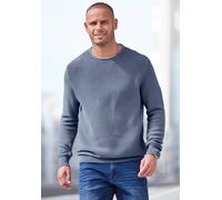 Strickpullover AUTHENTIC LE JOGGER, Herren, Gr. S (44/46), blau, Strick, Obermaterial: 100% Baumwolle, unifarben, regular fit normal, Rundhals, Bündchen, Pullover Strickpullover, mit Double-Layer Opti