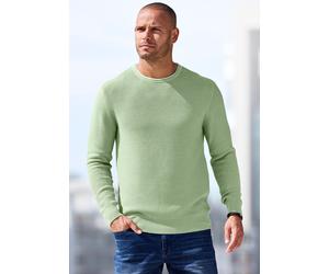 Strickpullover AUTHENTIC LE JOGGER, Herren, Gr. S (44/46), grün, Strick, Obermaterial: 100% Baumwolle, unifarben, regular fit normal, Rundhals, Bündchen, Pullover Strickpullover, mit Double-Layer Opti