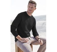 Strickpullover AUTHENTIC LE JOGGER, Herren, Gr. S (44/46), schwarz, Strick, Obermaterial: 100% Baumwolle, unifarben, regular fit normal, Rundhals, Bündchen, Pullover Strickpullover, mit Double-Layer O