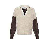 Strickpullover B.YOUNG "Damen Langarm BYMONNA", Damen, Gr. S, braun (java meliert color block), Obermaterial: 51% Polyacryl PAN. 28% Polyester PES. 18% Alpaka WP. 3% Elasthan EL., Pullover Strickpullo