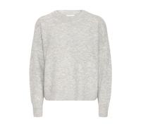 Strickpullover B.YOUNG "Langarm BYMONNA", Damen, Gr. L, grau (mid grau melange), Obermaterial: 51% Polyacryl PAN. 28% Polyester PES. 18% Alpaka WP. 3% Elasthan EL., Pullover Strickpullover (69781069-L