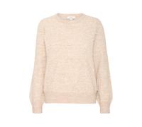 Strickpullover B.YOUNG "Strickpullover BXOKAMA", Damen, Gr. L, grau (cement melange), Obermaterial: 41% Polyacryl PAN. 27% Nylon NY. 25% Polyester PES. 4% Elasthan EL. 3% Wolle mw., Pullover Strickpul