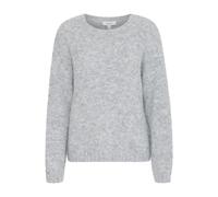 Strickpullover B.YOUNG "Strickpullover BYMILLER", Damen, Gr. M, grau (mid grau melange), Obermaterial: 64% Polyester PES. 28% Polyacryl PAN. 5% Wolle mw. 3% Alpaka WP., Pullover Strickpullover (462760