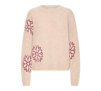 Strickpullover B.YOUNG "Strickpullover BYOMEA", Damen, Gr. L, grau (cement mix), Obermaterial: 53% Polyester PES. 39% Polyacryl PAN. 5% Wolle mw. 3% Elasthan EL., Pullover Strickpullover (86037443-L)