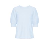 Strickpullover B.YOUNG "Strickpullover BYOMEA", Damen, Gr. S, blau (cashmere blau melange), Obermaterial: 53% Polyester PES. 39% Polyacryl PAN. 5% Wolle mw. 3% Elasthan EL., Pullover Strickpullover (3