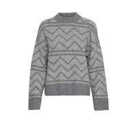 Strickpullover B.YOUNG "Strickpullover BYOMEA", Damen, Gr. XL, grau (mid grau melange mix), Obermaterial: 53% Polyester PES. 39% Polyacryl PAN. 5% Wolle mw. 3% Elasthan EL., Pullover Strickpullover (4