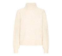 Strickpullover B.YOUNG "Strickpullover langarm BYMONNA", Damen, Gr. XL, blau (birch melange), Obermaterial: 51% Polyacryl PAN. 28% Polyester PES. 18% Alpaka WP. 3% Elasthan EL., Pullover Strickpullove