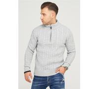 Strickpullover BEHYPE "CILIAN HENLEY", Herren, Gr. M, grau, 100% Polyacryl, unifarben, normal, Pullover Strickpullover, mit gemütlichem Stehkragen (53175069-M) grau