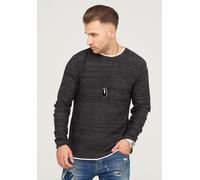 Strickpullover BEHYPE "TAAVI", Herren, Gr. XL, schwarz (schwarz, meliert), 50% Baumwolle, 50% Polyacryl, meliert, normal, Pullover Strickpullover, in melierter Optik (26295846-XL) schwarz, meliert