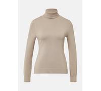 comma Strickpullover mit gerippten Abschlüssen in Taupe, Größe 40