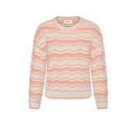 Cartoon Damen Strickpullover mit Rundhalsausschnitt 44, Cream/Orange
