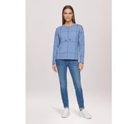Strickpullover BETTY BARCLAY "Damen kariert", Damen, Gr. 42, blau (patch blau, blau), Strick, Obermaterial: 50% Viskose, 27% Polyamid, 23% Polyester, gerade normal, Rundhals, Pullover Strickpullover (