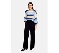 Strickpullover BETTY BARCLAY "Damen mit 3/4 Arm", Damen, Gr. 44, blau (patch blau, camel), Strick, Obermaterial: 45% Polyamid, 30% Polyester, 16% Polyacryl, 9% Wolle, lässig geschnitten normal, U-Boot