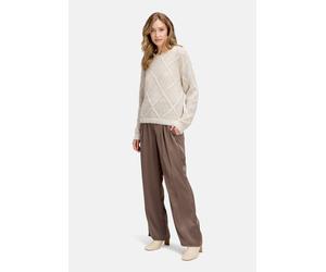 Strickpullover BETTY BARCLAY "Damen mit Effektgarn", Damen, Gr. 38, beige, Strick, Obermaterial: 38% Baumwolle, 38% Polyacryl, 24% Polyamid, gerade normal, Rundhals, Pullover Strickpullover (33177511-