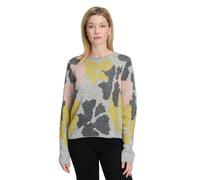 Strickpullover BETTY BARCLAY "Damen mit Jacquard", Damen, Gr. 36, patch grau, grün, Strick, Obermaterial: 67% Polyacryl, 33% Polyester, figurumspielend normal, Rundhals, Pullover Strickpullover (98242