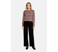 Strickpullover BETTY BARCLAY "Damen mit Jacquard", Damen, Gr. 44, braun (patch taupe, schwarz), Strick, Obermaterial: 50% Viskose, 27% Polyamid, 23% Polyester, lässig geschnitten normal, Rundhals, Pul