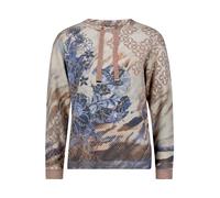 Strickpullover BETTY BARCLAY "Damen mit Lurexfaden", Damen, Gr. 42, beige, blau, Strick, Obermaterial: 50% Polyester, 45% Viskose, 5% Polyester, gerade lang, Rundhals, Pullover Strickpullover (6775011