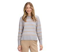 Strickpullover BETTY BARCLAY "Damen mit Pailletten", Damen, Gr. 40, beige (patch grau, beige), Strick, Obermaterial: 44% Viskose, 32% Polyester, 24% Polyamid, lässig geschnitten normal, Rundhals, Pull