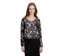 Strickpullover BETTY BARCLAY "Damen mit Pailletten", Damen, Gr. 44, braun (beige, braun), Strick, Obermaterial: 50% Polyester, 25% Baumwolle, 25% Polyacryl, lässig geschnitten normal, V-Ausschnitt, Pu