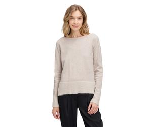 Strickpullover BETTY BARCLAY "Damen mit Pailletten", Damen, Gr. 48, beige (taupe melange), Strick, Obermaterial: 40% Baumwolle, 36% Polyamid, 22% Polyester, 2% Elasthan, gerade normal, U-Boot-Ausschni