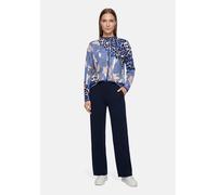 Strickpullover BETTY BARCLAY "Damen mit Print", Damen, Gr. 36, bunt (blau, beige), Strick, Obermaterial: 50% Polyester, 45% Viskose, 5% Polyester, gerade lang, Pullover Strickpullover (27805857-36) bl