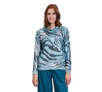 Strickpullover BETTY BARCLAY "Damen mit Print", Damen, Gr. 42, grün (mint, grau), Strick, Obermaterial: 50% Polyester, 25% Baumwolle, 25% Polyacryl, gerade lang, Pullover Strickpullover, Druck (348598
