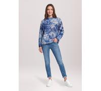 Strickpullover BETTY BARCLAY "Damen mit Print", Damen, Gr. 48, blau, blau, Strick, Obermaterial: 50% Polyester, 25% Baumwolle, 25% Polyacryl, lässig geschnitten normal, Pullover Strickpullover (749836