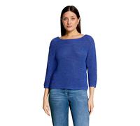 Strickpullover BETTY BARCLAY "Damen mit Rippenstruktur", Damen, Gr. 36, adria blau, Strick, Obermaterial: 90% Polyacryl, 10% Polyamid, lässig geschnitten normal, Rundhals, Pullover Strickpullover (451