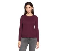 Strickpullover BETTY BARCLAY "Damen mit Rundhalsausschnitt", Damen, Gr. 42, schwarz aubergine, Strick, Obermaterial: 55% Viskose, 30% Polyester, 15% Polyamid, Basic, gerade lang, Rundhals, Pullover St