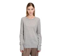 Strickpullover BETTY BARCLAY "Damen Kaschmir-Pullover mit Rundhalsausschnitt", Damen, Gr. 46, grau (light silber melange), Strick, Obermaterial: 100% Kaschmir., Basic, gerade lang, Rundhals, Pullover,