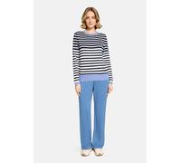 Strickpullover BETTY BARCLAY "Damen mit Rundhalsausschnitt", Damen, Gr. 48, blau (patch dunkelblau, blau), Strick, Obermaterial: 55% Viskose, 30% Polyester, 15% Polyamid, gerade lang, Rundhals, Pullov