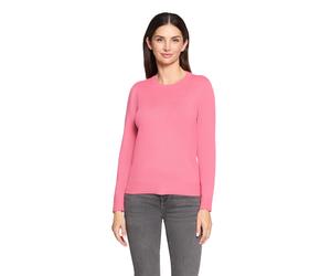 Strickpullover BETTY BARCLAY "Damen mit Rundhalsausschnitt", Damen, Gr. 48, pink, Strick, Obermaterial: 55% Viskose, 30% Polyester, 15% Polyamid, Basic, gerade lang, Rundhals, Pullover Strickpullover 