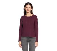 Strickpullover BETTY BARCLAY "Damen mit Seitenschlitzen", Damen, Gr. 38, schwarz aubergine, Strick, Obermaterial: 55% Viskose, 30% Polyester, 15% Polyamid, gerade normal, Rundhals, Pullover Strickpull