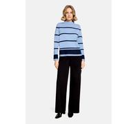 Strickpullover BETTY BARCLAY "Damen mit Stehkragen", Damen, Gr. 46, blau (patch blau, dunkelblau), Strick, Obermaterial: 55% Viskose, 30% Polyester, 15% Polyamid, gerade normal, Pullover Strickpullove