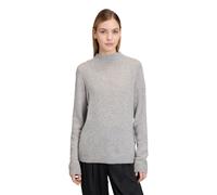 Strickpullover BETTY BARCLAY "Betty Barclay Damen Kaschmir-Pullover mit Stehkragen", Damen, Gr. 46, grau (light silber melange), Strick, Obermaterial: 100% Kaschmir., Basic, gerade lang, Pullover (317